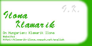 ilona klamarik business card